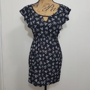 🍒 Lush Bow Polka Dot Cut Out Blouson Dress